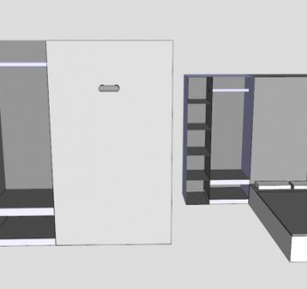 衣橱折叠床SU模型下载_sketchup草图大师SKP模型