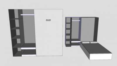 衣橱折叠床SU模型下载_sketchup草图大师SKP模型