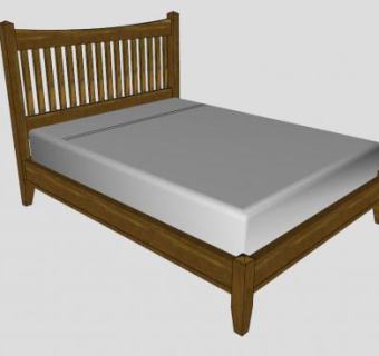 特派风格特大号床SU模型下载_sketchup草图大师SKP模型