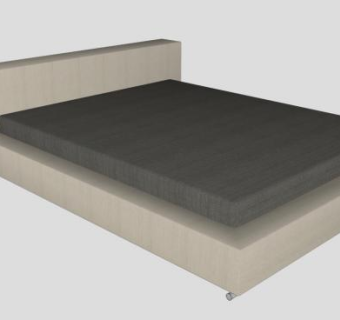 平板榻榻米双人床SU模型下载_sketchup草图大师SKP模型