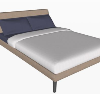 布艺软床钻石床SU模型下载_sketchup草图大师SKP模型