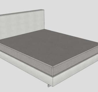 双人床布艺软床SU模型下载_sketchup草图大师SKP模型