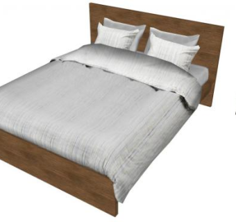 宜家双人床SU模型下载_sketchup草图大师SKP模型