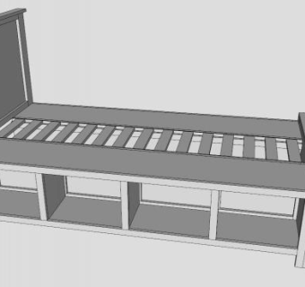 现代白色存储双人床SU模型下载_sketchup草图大师SKP模型
