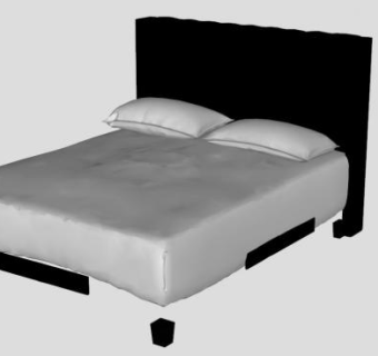 克劳利软垫平板双人床SU模型下载_sketchup草图大师SKP模型