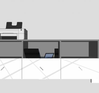 灰色简约电视柜SU模型下载_sketchup草图大师SKP模型