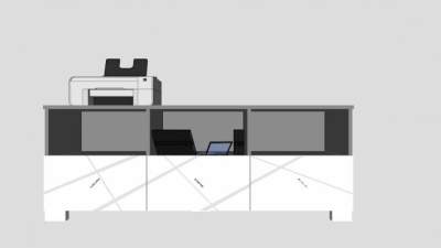 灰色简约电视柜SU模型下载_sketchup草图大师SKP模型