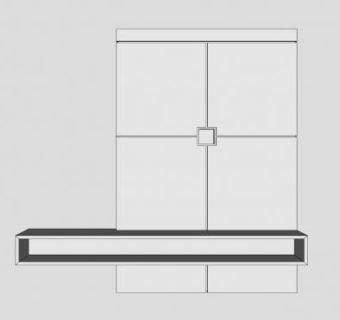 时尚现代白色电视柜SU模型下载_sketchup草图大师SKP模型