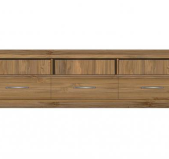 实木落地式电视柜SU模型下载_sketchup草图大师SKP模型