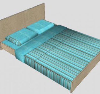 宜家白垩土床SU模型下载_sketchup草图大师SKP模型