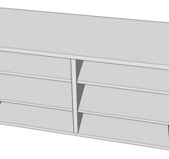 灰色三层电视柜SU模型下载_sketchup草图大师SKP模型