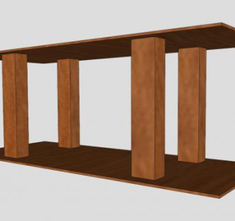 单层木质电视柜SU模型下载_sketchup草图大师SKP模型