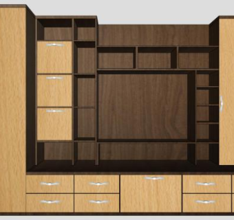 组合式客厅电视柜SU模型下载_sketchup草图大师SKP模型