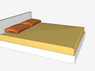 现代板式床浮动<em>床SU模型</em>下载_sketchup草图大师SKP模型