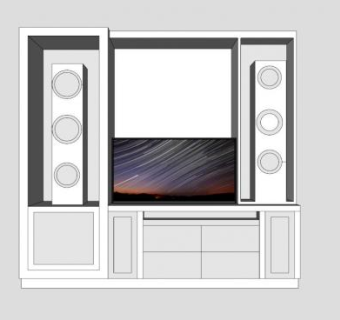 欧式组合式电视柜SU模型下载_sketchup草图大师SKP模型