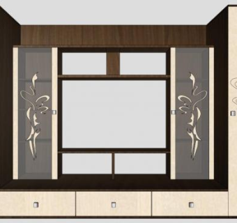 低奢现代电视柜SU模型下载_sketchup草图大师SKP模型