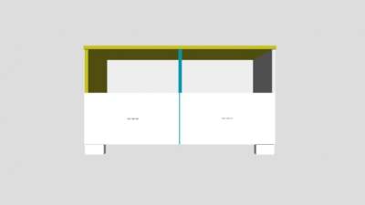 黄色地柜式电视柜SU模型下载_sketchup草图大师SKP模型