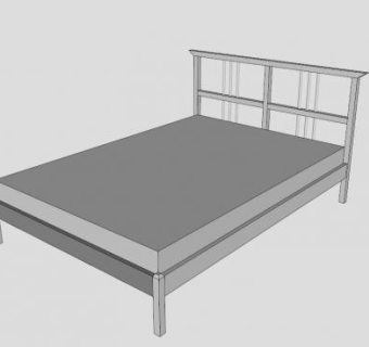 宜家铁艺双人床SU模型下载_sketchup草图大师SKP模型