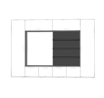 白色客厅现代风格电视柜SU模型下载_sketchup草图大师SKP模型