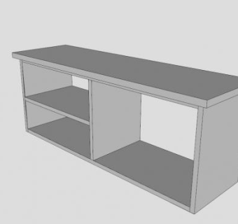 白色简易电视柜SU模型下载_sketchup草图大师SKP模型