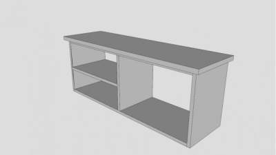 白色简易电视柜SU模型下载_sketchup草图大师SKP模型