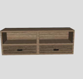 客厅实木电视柜SU模型下载_sketchup草图大师SKP模型