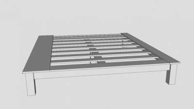 女王平板床SU模型下载_sketchup草图大师SKP模型