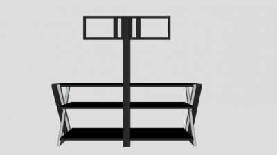 黑色特色电视柜SU模型下载_sketchup草图大师SKP模型