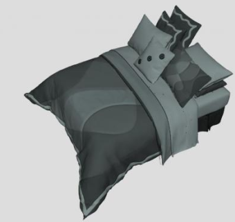 布艺双人床软床SU模型下载_sketchup草图大师SKP模型