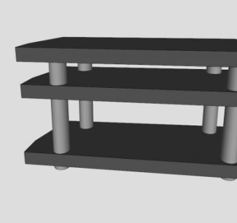 黑色简约风格电视柜SU模型下载_sketchup草图大师SKP模型