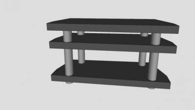 黑色简约风格电视柜SU模型下载_sketchup草图大师SKP模型