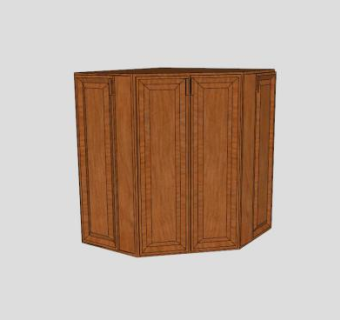 墙角棕色电视柜SU模型下载_sketchup草图大师SKP模型