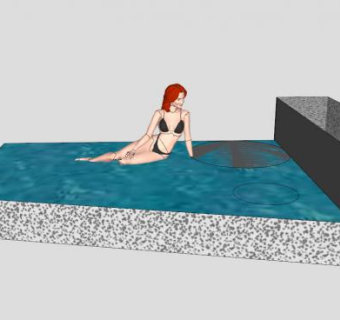 平板床板式双人床SU模型下载_sketchup草图大师SKP模型