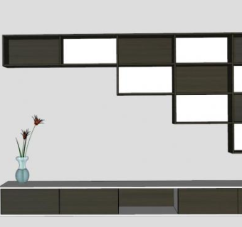挂壁电视柜SU模型下载_sketchup草图大师SKP模型