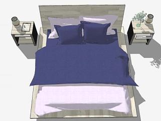 卧室<em>家具</em>平板床SU模型下载_sketchup草图大师SKP模型
