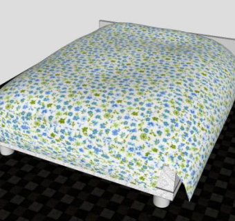 布艺软床SU模型下载_sketchup草图大师SKP模型