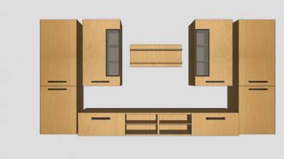 板架式客厅电视柜SU模型下载_sketchup草图大师SKP模型