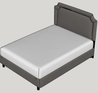 威洛软床面板床SU模型下载_sketchup草图大师SKP模型