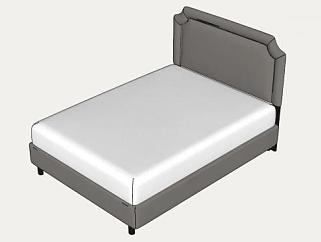 威洛软床面板床SU模型下载_sketchup草图大师SKP模型