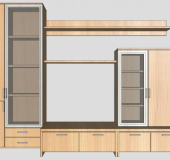 现代组合电视柜SU模型下载_sketchup草图大师SKP模型