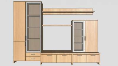 现代组合电视柜SU模型下载_sketchup草图大师SKP模型