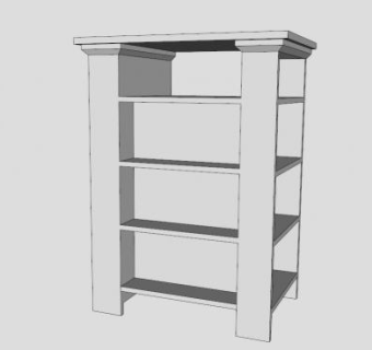 白色小型电视柜SU模型下载_sketchup草图大师SKP模型