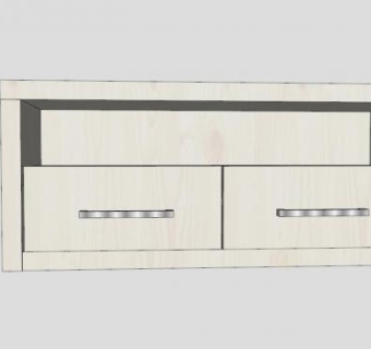 白色简约带抽屉电视柜SU模型下载_sketchup草图大师SKP模型