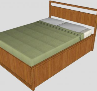 马泰拉双人床SU模型下载_sketchup草图大师SKP模型