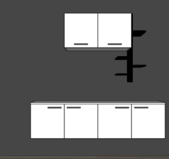 白色板架式电视柜SU模型下载_sketchup草图大师SKP模型