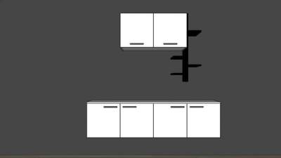 白色板架式电视柜SU模型下载_sketchup草图大师SKP模型