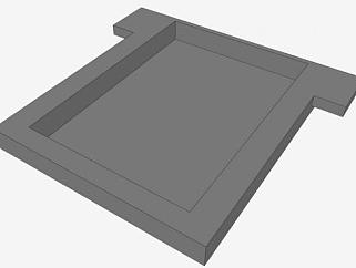 黑色板床平台床SU模型下载_sketchup草图大师SKP模型