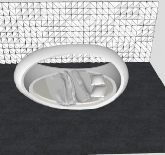 蛋形双人床SU模型下载_sketchup草图大师SKP模型