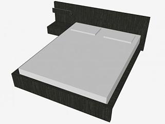 现代低床架<em>板式床</em>SU模型下载_sketchup草图大师SKP模型