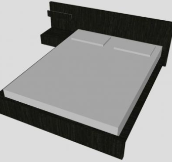 现代低床架板式床SU模型下载_sketchup草图大师SKP模型